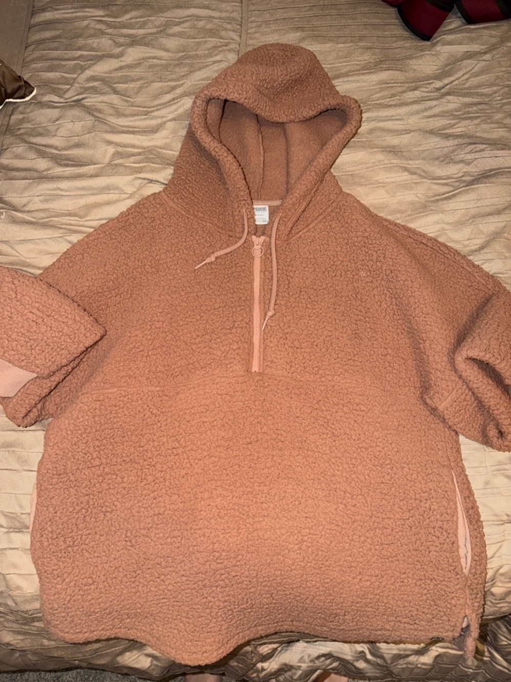 PINK Victoria's Secret Sherpa Pullover - Camel Brown
